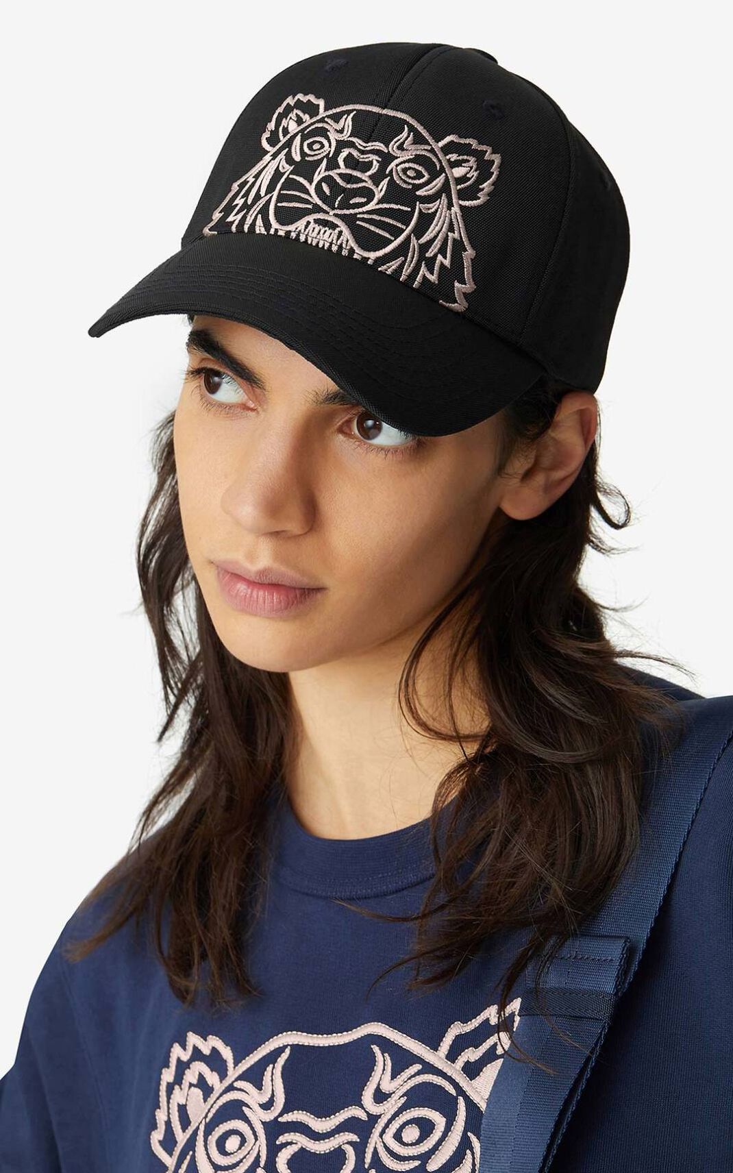 Casquette Kenzo Femme Toile Kampus Tiger Noir OABMU-9576